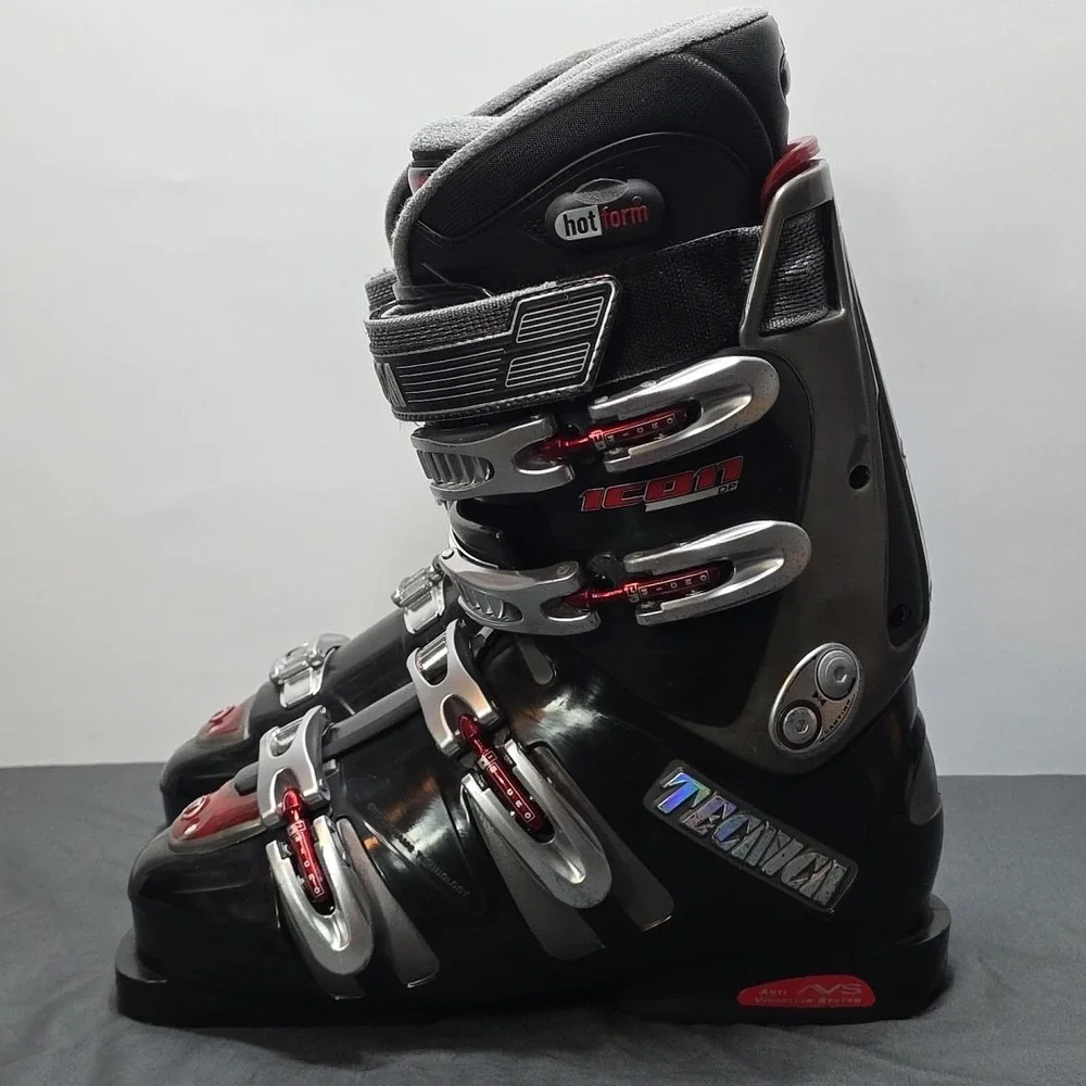 Tecnica Mens Rival‎ Icon Hot Form Anti Vibration Black Ski Boots SZ 8.5 Made...